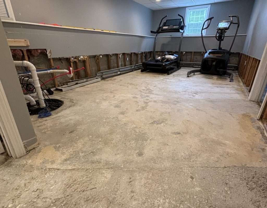 AirGuard basement mold remediation project inside a Northern Ohio lower level